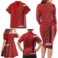 Samoa FAST Siapo Family Matching Long Sleeve Bodycon Dress and Hawaiian Shirt Tatau-Ulafala Vines - Polynesian Pride