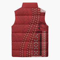 Samoa FAST Siapo Sleeveless Puffer Jacket Tatau-Ulafala Vines - Polynesian Pride