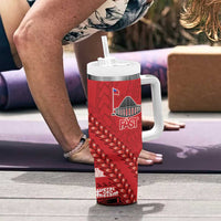 Samoa FAST Siapo Tumbler With Handle Tatau-Ulafala Vines LT7 - Polynesian Pride