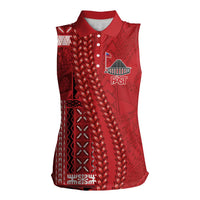 Samoa FAST Siapo Women Sleeveless Polo Shirt Tatau-Ulafala Vines - Polynesian Pride