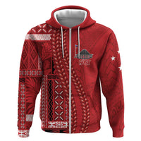 Samoa FAST Siapo Zip Hoodie Tatau-Ulafala Vines LT7 Zip Hoodie Red - Polynesian Pride