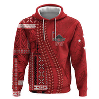 Samoa FAST Siapo Zip Hoodie Tatau-Ulafala Vines LT7 Pullover Hoodie Red - Polynesian Pride