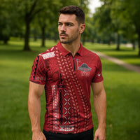Samoa FAST Siapo Zipper Polo Shirt Tatau-Ulafala Vines LT7 - Polynesian Pride