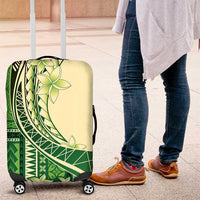 Samoa Siapo Mamanu Luggage Cover Plumeria Emerald Motifs LT7 Green - Polynesian Pride