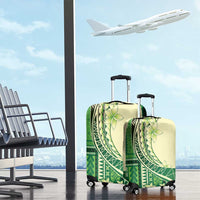 Samoa Siapo Mamanu Luggage Cover Plumeria Emerald Motifs LT7 - Polynesian Pride