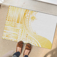 Samoa Siapo Mamanu Rubber Doormat Plumeria Fancy Gold Motifs