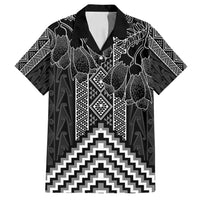 Aotearoa Taniko Pattern Family Matching Off Shoulder Maxi Dress and Hawaiian Shirt Poutama Mix Kowhai Flowers