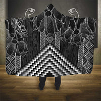 Aotearoa Taniko Pattern Hooded Blanket Poutama Mix Kowhai Flowers