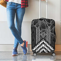 Aotearoa Taniko Pattern Luggage Cover Poutama Mix Kowhai Flowers