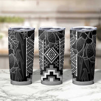 Aotearoa Taniko Pattern Tumbler Cup Poutama Mix Kowhai Flowers LT7 - Polynesian Pride