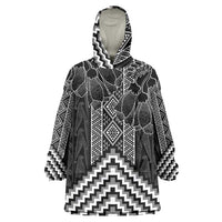 Aotearoa Taniko Pattern Wearable Blanket Hoodie Poutama Mix Kowhai Flowers
