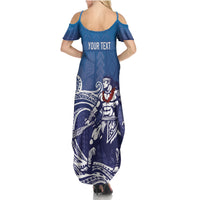 Samoa Manuia le Aso Tuto'atasi Siapo Motif Family Matching Summer Maxi Dress and Hawaiian Shirt Warrior with Nifo Oti