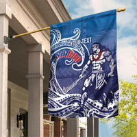 Samoa Manuia le Aso Tuto'atasi Siapo Motif Garden Flag Warrior with Nifo Oti