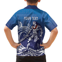 Samoa Manuia le Aso Tuto'atasi Siapo Motif Kid Hawaiian Shirt Warrior with Nifo Oti LT7 - Polynesian Pride