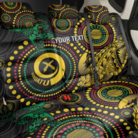 Vanuatu Personalized Aboriginal Arts Back Car Seat Cover Turtle and Iguana Special - Polynesian Pride