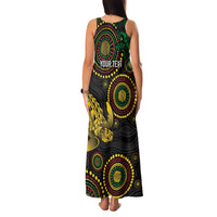 Vanuatu Personalized Aboriginal Arts Family Matching Tank Maxi Dress and Hawaiian Shirt Turtle and Iguana Special - Polynesian Pride