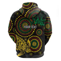 Vanuatu Personalized Aboriginal Arts Hoodie Turtle and Iguana Special - Polynesian Pride