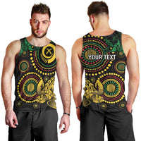 Vanuatu Personalized Aboriginal Arts Men Tank Top Turtle and Iguana Special - Polynesian Pride