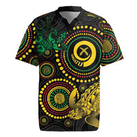 Vanuatu Personalized Aboriginal Arts Rugby Jersey Turtle and Iguana Special - Polynesian Pride