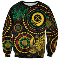 Vanuatu Personalized Aboriginal Arts Sweatshirt Turtle and Iguana Special - Polynesian Pride