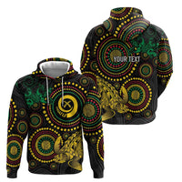 Vanuatu Personalized Aboriginal Arts Zip Hoodie Turtle and Iguana Special - Polynesian Pride