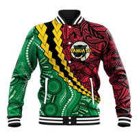 Vanuatu Personalized Tribal Baseball Jacket Aboriginal Inspired Mix Style - Polynesian Pride