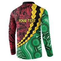 Vanuatu Personalized Tribal Button Sweatshirt Aboriginal Inspired Mix Style - Polynesian Pride
