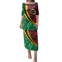 Vanuatu Personalized Tribal Family Matching Puletasi and Hawaiian Shirt Aboriginal Inspired Mix Style - Polynesian Pride