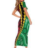 Vanuatu Personalized Tribal Family Matching Short Sleeve Bodycon Dress and Hawaiian Shirt Aboriginal Inspired Mix Style - Polynesian Pride