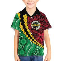Vanuatu Personalized Tribal Family Matching Short Sleeve Bodycon Dress and Hawaiian Shirt Aboriginal Inspired Mix Style - Polynesian Pride