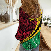 Vanuatu Personalized Tribal Women Casual Shirt Aboriginal Inspired Mix Style - Polynesian Pride