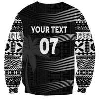 Personalised Fiji Rugby Sweatshirt Kaiviti WC 2023 Jersey Replica - Black LT7 - Polynesian Pride