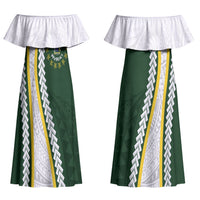Cook Islands Rugby Personalized Avaiki Couples Matching Off Shoulder Maxi Dress and Hawaiian Shirt GO Kuki