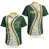 Cook Islands Rugby Personalized Avaiki Couples Matching Short Sleeve Bodycon Dress and Hawaiian Shirt GO Kuki