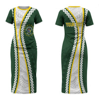 Cook Islands Rugby Personalized Avaiki Couples Matching Short Sleeve Bodycon Dress and Long Sleeve Button Shirt GO Kuki