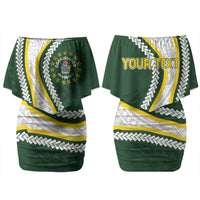 Cook Islands Rugby Personalized Avaiki Family Matching Off Shoulder Short Dress and Hawaiian Shirt GO Kuki