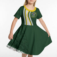 Cook Islands Rugby Personalized Avaiki Kid Short Sleeve Dress GO Kuki