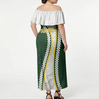 Cook Islands Rugby Personalized Avaiki Off Shoulder Maxi Dress GO Kuki