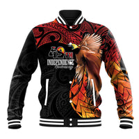 Papua New Guinea Personalised Baseball Jacket Grunge Style 49th Independence Anni