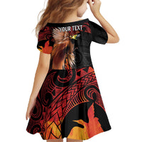 Papua New Guinea Personalised Family Matching Off The Shoulder Long Sleeve Dress and Hawaiian Shirt Grunge Style 49th Independence Anni LT7 - Polynesian Pride