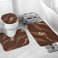 Aloha Hawaii Floral Tapa Bathroom Set Patchwork Mocha - Polynesian Pride