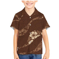 Aloha Hawaii Floral Tapa Family Matching Mermaid Dress and Hawaiian Shirt Patchwork Mocha - Polynesian Pride