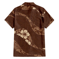 Aloha Hawaii Floral Tapa Family Matching Summer Maxi Dress and Hawaiian Shirt Patchwork Mocha - Polynesian Pride