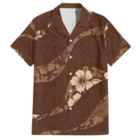 Aloha Hawaii Floral Tapa Hawaiian Shirt Patchwork Mocha LT7 Mocha - Polynesian Pride
