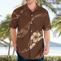 Aloha Hawaii Floral Tapa Hawaiian Shirt Patchwork Mocha LT7 - Polynesian Pride