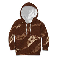 Aloha Hawaii Floral Tapa Kid Hoodie Patchwork Mocha - Polynesian Pride