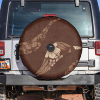 Aloha Hawaii Floral Tapa Spare Tire Cover Patchwork Mocha - Polynesian Pride