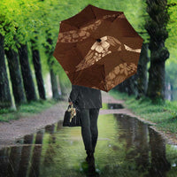 Aloha Hawaii Floral Tapa Umbrella Patchwork Mocha - Polynesian Pride