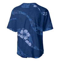 Aloha Hawaii Floral Tapa Baseball Jersey Patchwork Navy - Polynesian Pride