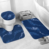 Aloha Hawaii Floral Tapa Bathroom Set Patchwork Navy - Polynesian Pride